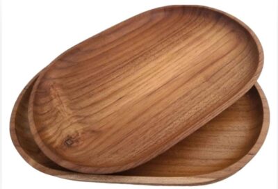 Oval serving plate (1 piece) teak wood - Image 3