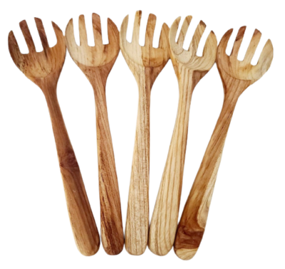 Serving fork (2 pieces) teak wood