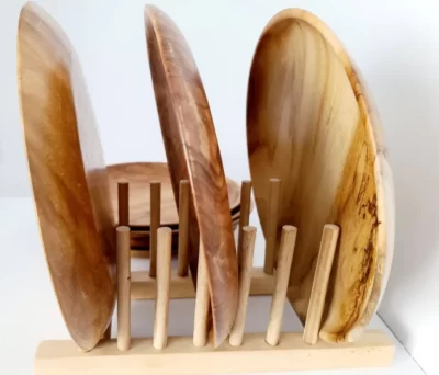 Dinner plate (1 piece) teak wood - Image 5