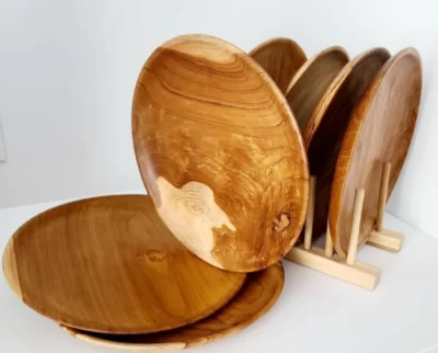 Dinner plate (1 piece) teak wood - Image 3