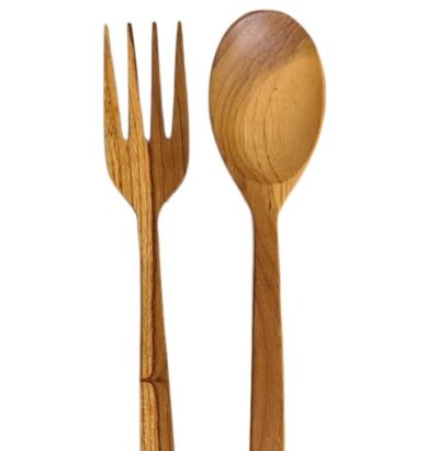 Spoon & Fork (1 set) teak wood